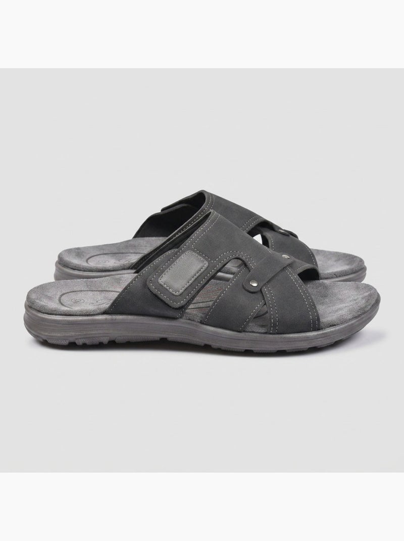 OZABI Sandales homme croisées confort scratch été Noir - Kiabi