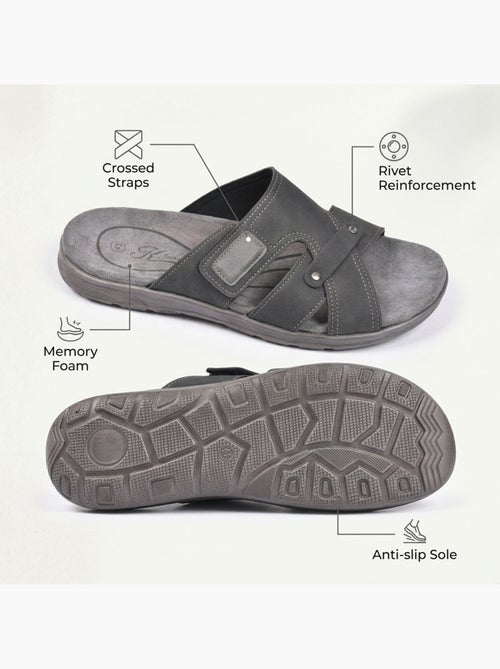 OZABI Sandales homme croisées confort scratch été - Kiabi