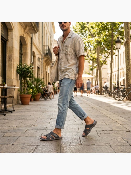 OZABI Sandales homme croisées confort scratch été - Kiabi