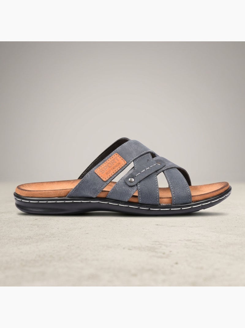 OZABI Sandales homme sangles croisées confort mémoire de forme Bleu - Kiabi