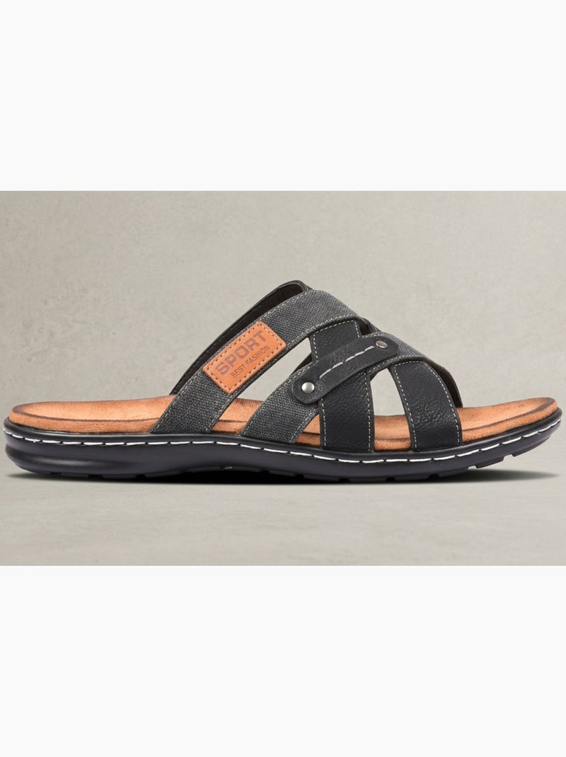 OZABI Sandales homme sangles croisées confort mémoire de forme Noir - Kiabi
