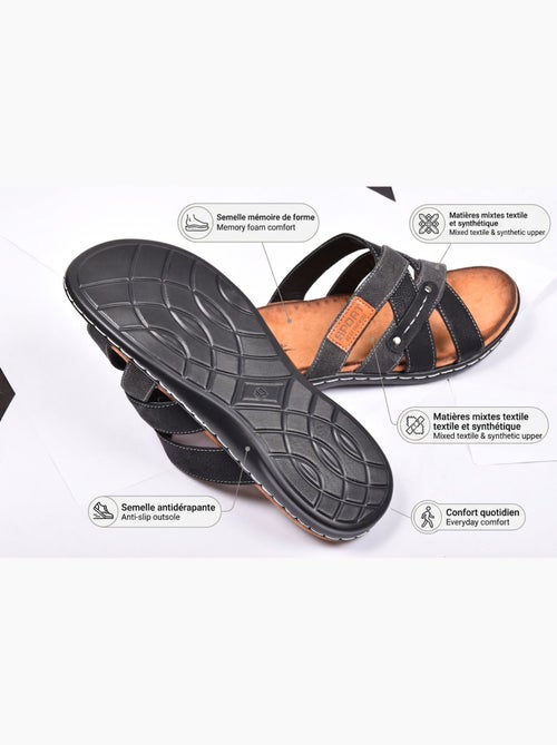 OZABI Sandales homme sangles croisées confort mémoire de forme - Kiabi