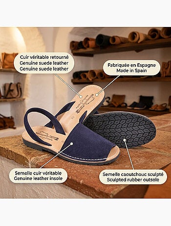 OZABI Sandales Menorquines Cuir Véritable Espagne