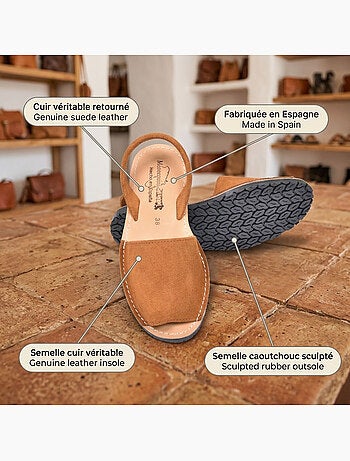 OZABI Sandales Menorquines Cuir Véritable Espagne