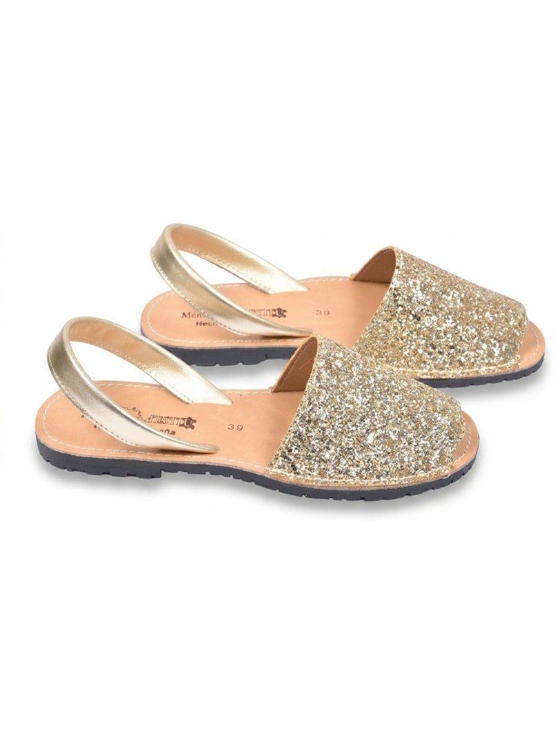 OZABI Sandales Menorquines Cuir Véritable Espagne Or - Kiabi