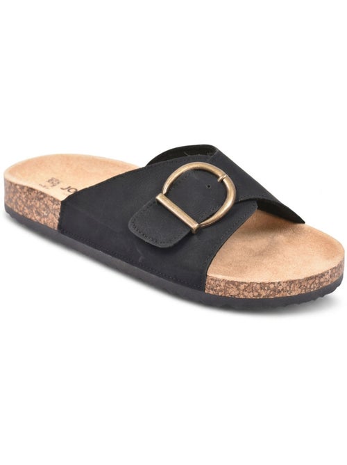 OZABI Sandales Mule Boucle Ronde Nubuck Noir Beige - Kiabi