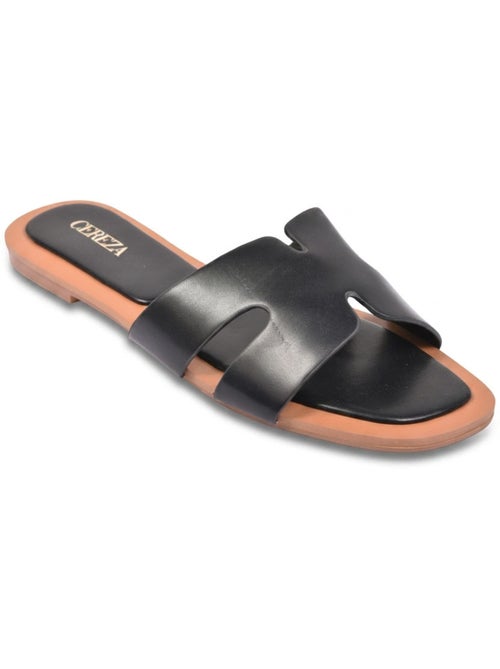 OZABI Sandales Slide H-Strap Cuir Synthétique Or Noir - Kiabi