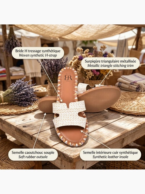 OZABI Sandales Slide H Tressage Vacances 2 Coloris - Kiabi