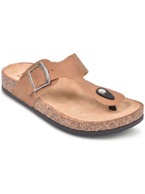 OZABI Sandales Tong Boucle Nubuck Métal Camel Argent Bronze - Kiabi OZABI Sandales Tong Boucle Nubuck Métal Camel Argent Bronze - Kiabi