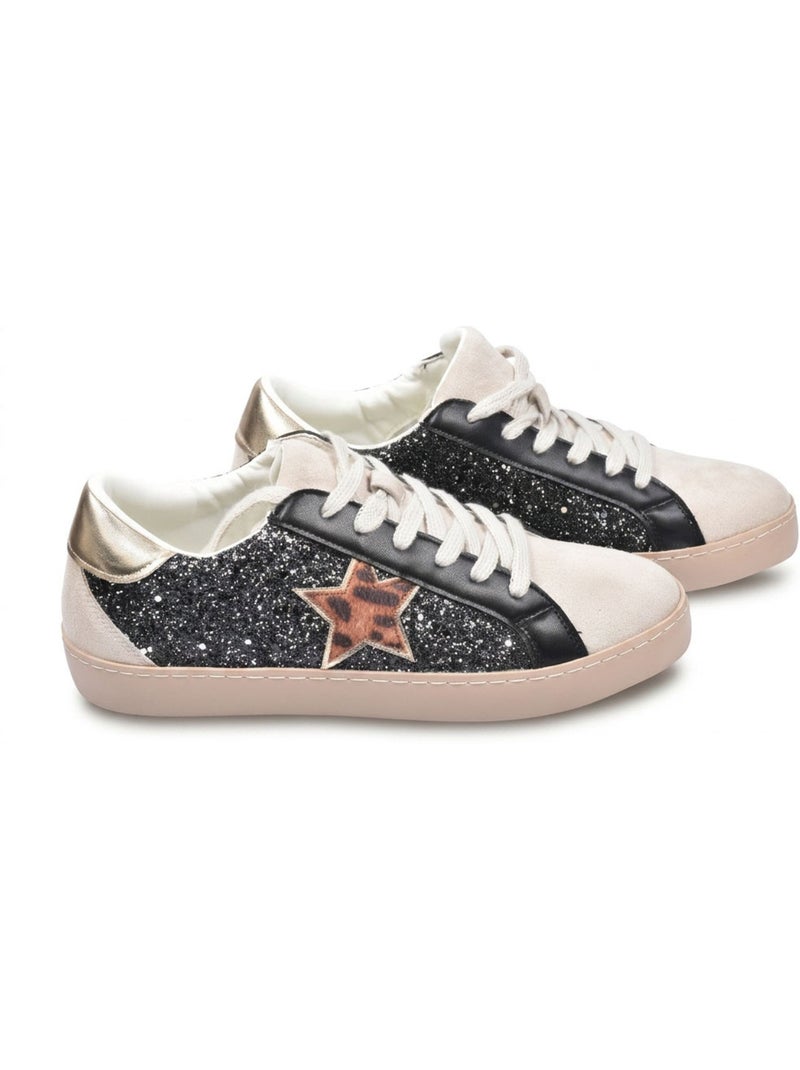 OZABI Sneakers Étoile Femme Glitter Plateforme MMXXIV Noir - Kiabi
