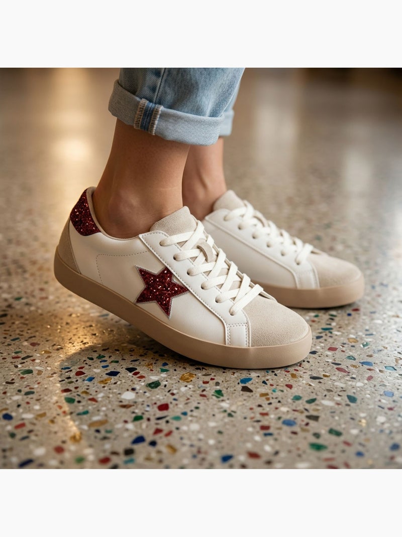 OZABI Sneakers Étoile Femme Glitter Plateforme MMXXIV Rouge - Kiabi