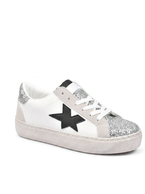 OZABI Sneakers Glitter Étoile Femme Plateforme Argent Or - Kiabi OZABI Sneakers Glitter Étoile Femme Plateforme Argent Or - Kiabi