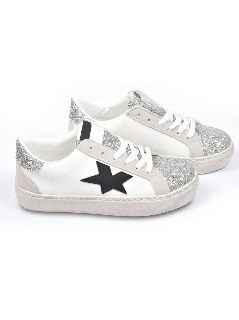 OZABI Sneakers Glitter Étoile Femme Plateforme Argent Or Argent - Kiabi