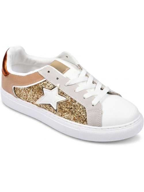 OZABI Sneakers Glitter Étoile Femme Plateforme Argent Or - Kiabi OZABI Sneakers Glitter Étoile Femme Plateforme Argent Or - Kiabi