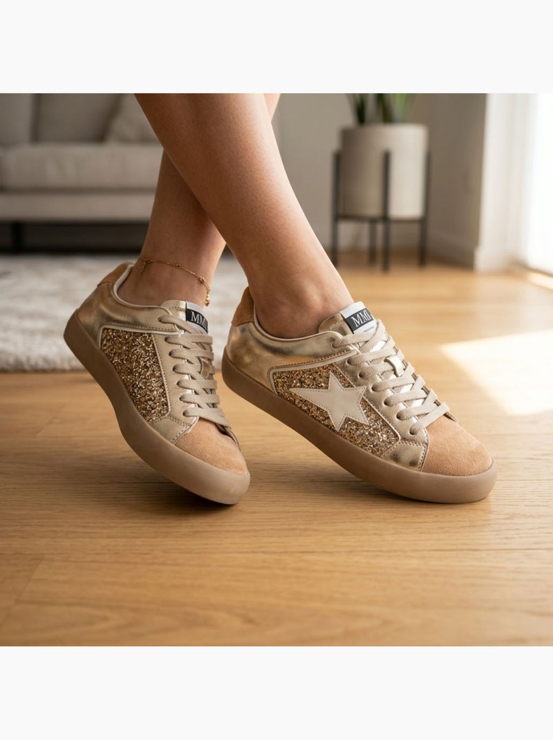 OZABI Sneakers Glitter Femme Étoile Plateforme MMXXIV Camel - Kiabi