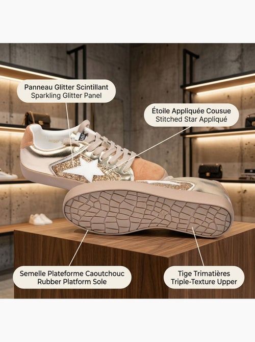 OZABI Sneakers Glitter Femme Étoile Plateforme MMXXIV - Kiabi OZABI Sneakers Glitter Femme Étoile Plateforme MMXXIV - Kiabi