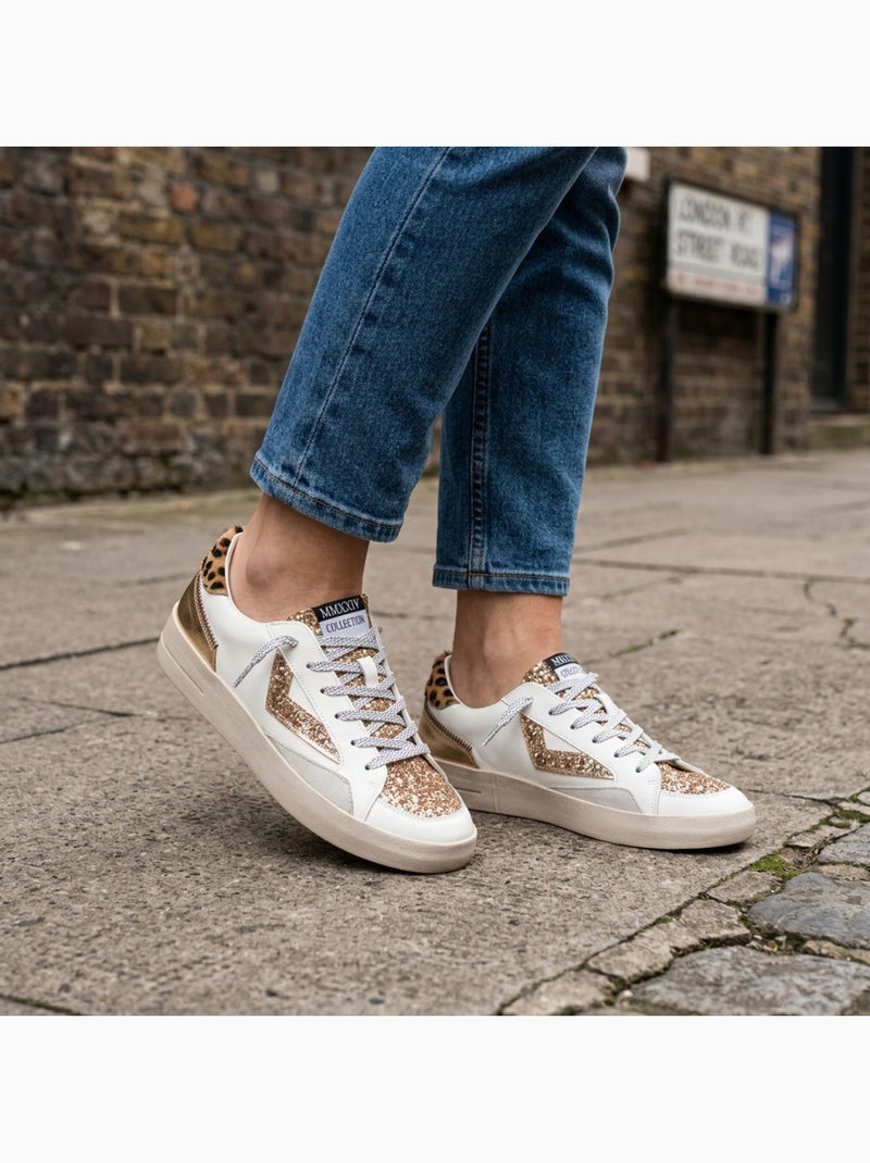 OZABI Sneakers Léopard Glitter Femme Plateforme MMXXIV Or - Kiabi