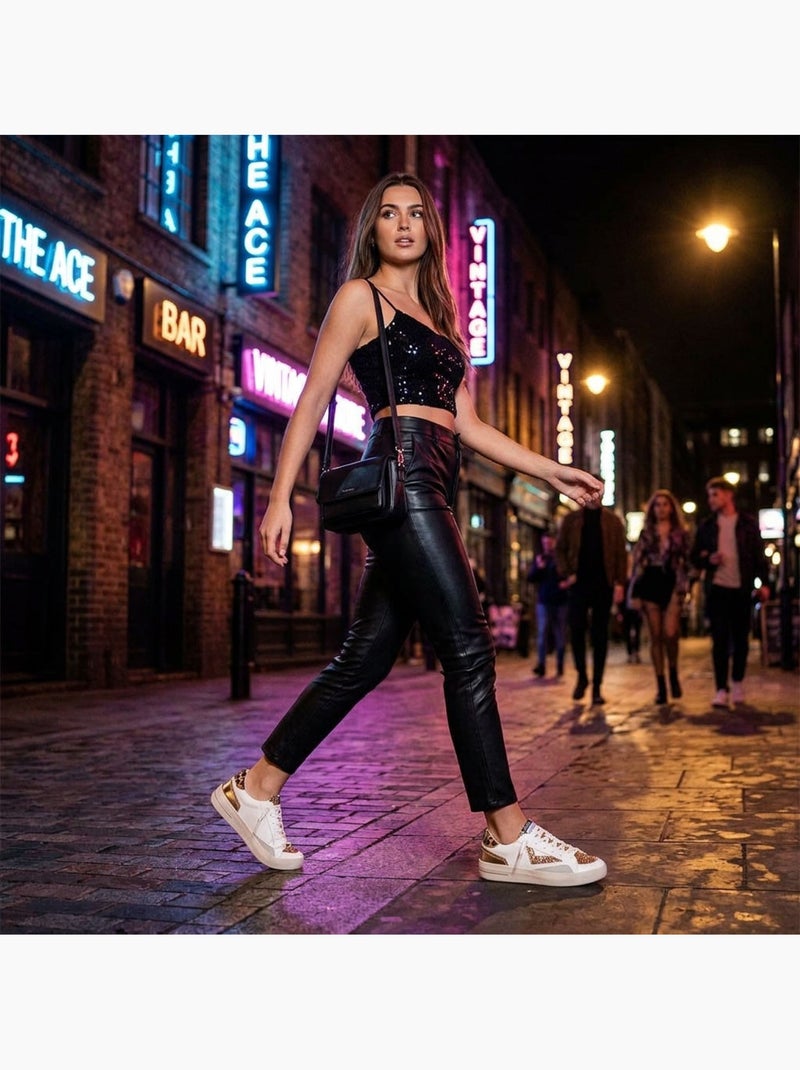 OZABI Sneakers Léopard Glitter Femme Plateforme MMXXIV Or - Kiabi