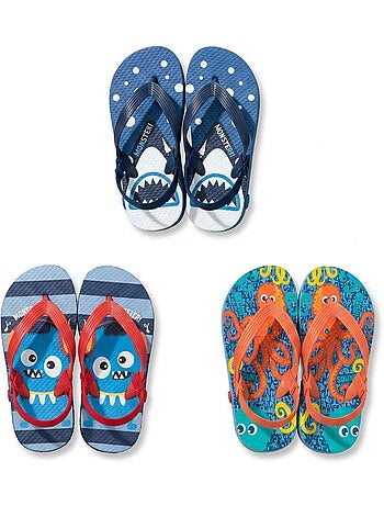 OZABI Tongs Enfant Pack 3 Paires - Motifs Fantaisie