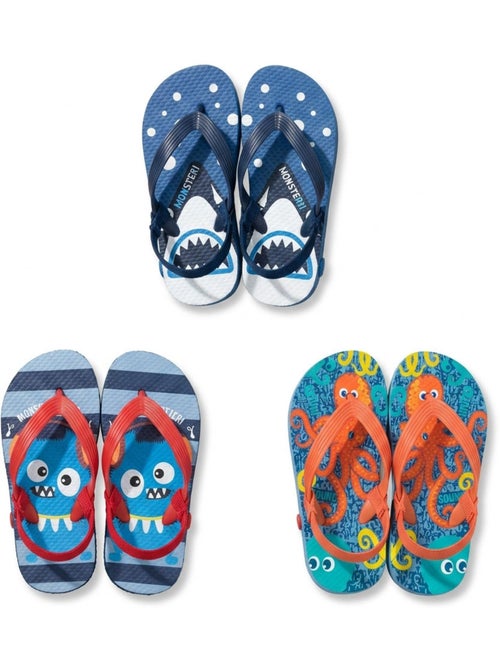 OZABI Tongs Enfant Pack 3 Paires - Motifs Fantaisie - Kiabi OZABI Tongs Enfant Pack 3 Paires - Motifs Fantaisie - Kiabi