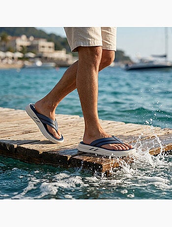 OZABI Tongs homme confort semelle epaisse antiderapante ete plage