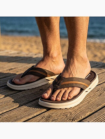 OZABI Tongs homme confort semelle epaisse antiderapante ete plage