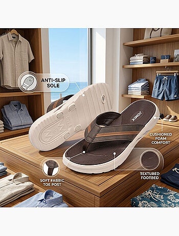 OZABI Tongs homme confort semelle epaisse antiderapante ete plage