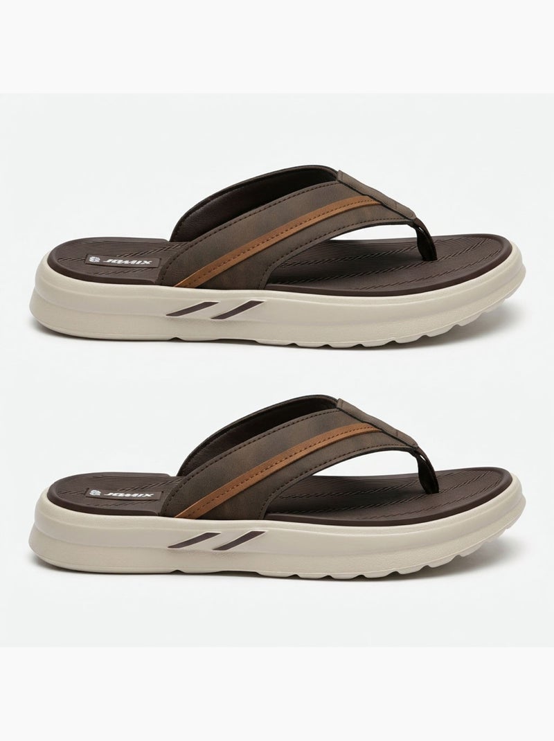 OZABI Tongs homme confort semelle epaisse antiderapante ete plage Marron - Kiabi