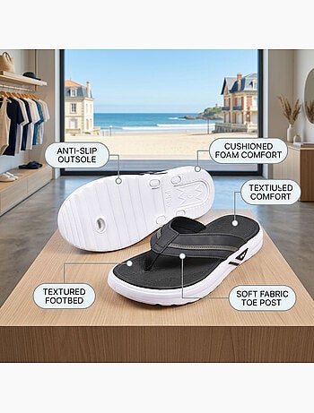OZABI Tongs homme confort semelle epaisse antiderapante ete plage
