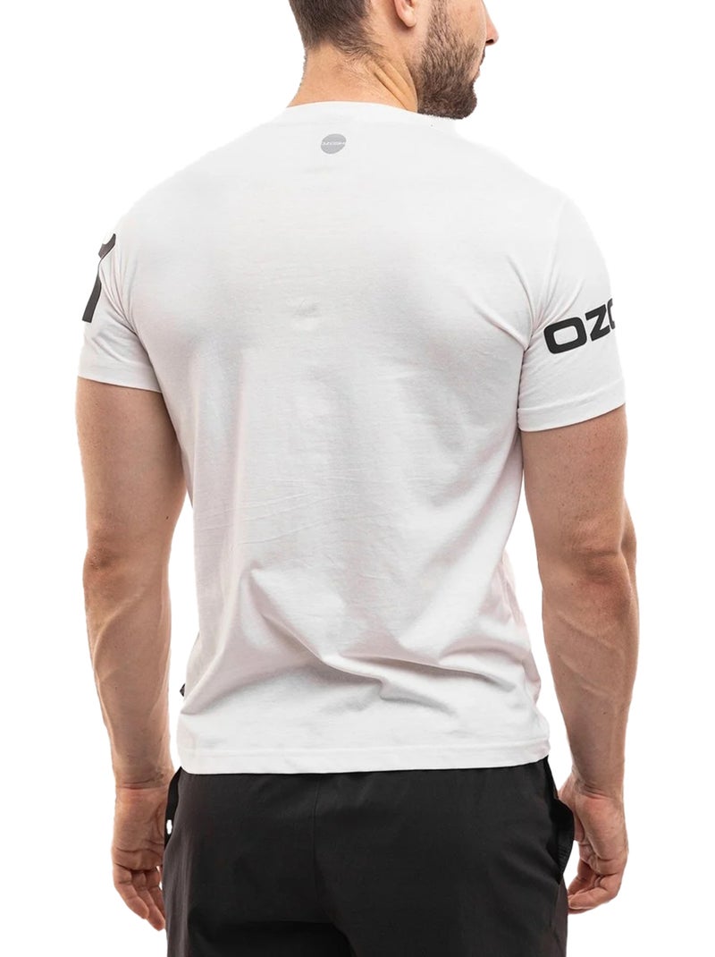 Ozoshi - T-shirt motif/style imprimé sur manche Blanc - Kiabi