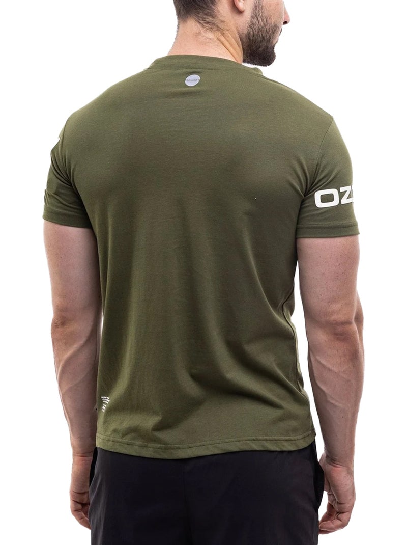 Ozoshi - T-shirt motif/style imprimé sur manche Vert - Kiabi