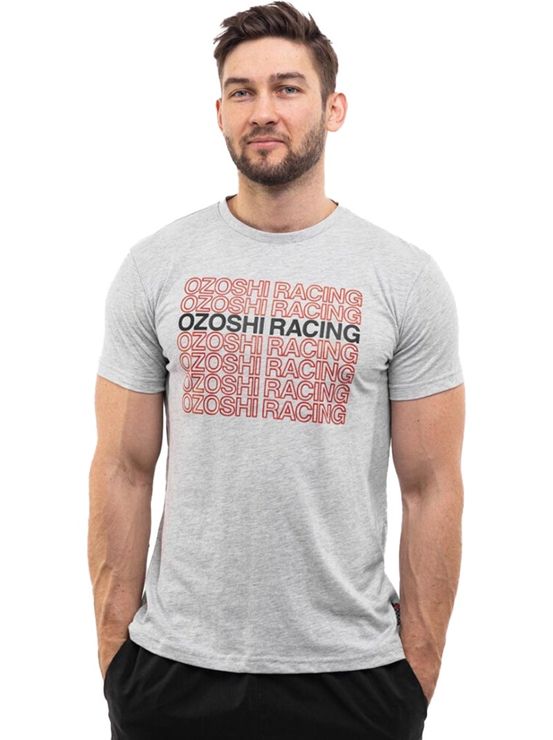 Ozoshi - T-shirt motif/style Logo répété Gris - Kiabi