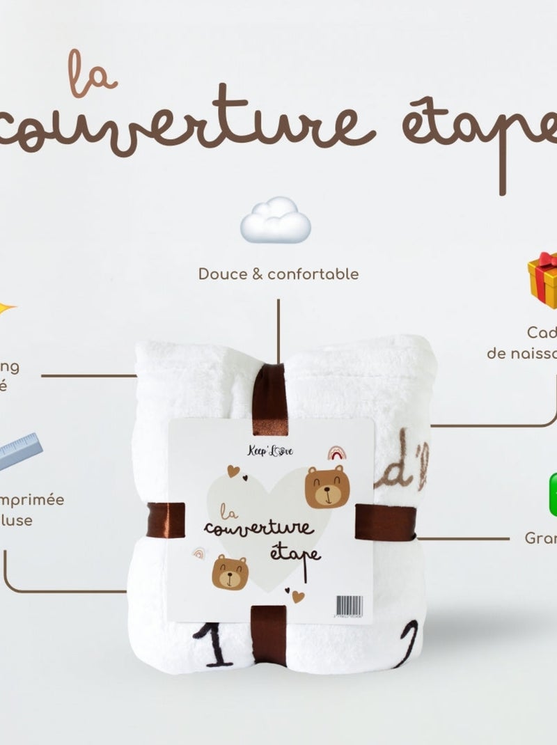 Pack - Couverture Étape + Affiche Mes Premières Fois + Tampon Dateur + Baguettes + Kit Empreintes Blanc Marron - Kiabi