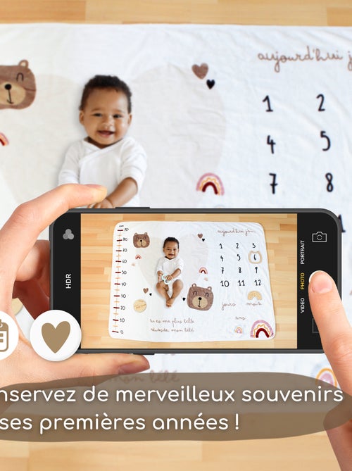Pack - Couverture Étape + Kit Empreintes pour mains et pieds de bébé - Kiabi