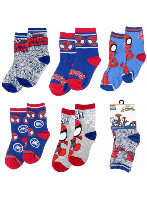 Pack - Lot de 5 paires de chaussettes enfant - Spidey - Kiabi