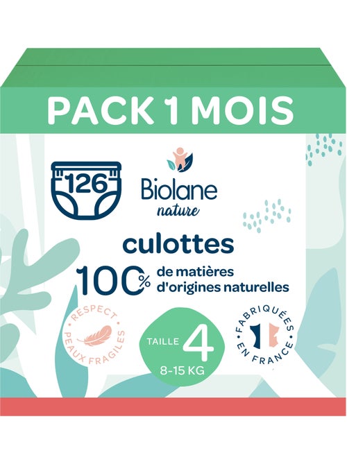 Pack 1 mois couches-culottes taille 4 (8 à 15 kg) - 126 couches biolane - Kiabi Pack 1 mois couches-culottes taille 4 (8 à 15 kg) - 126 couches biolane - Kiabi