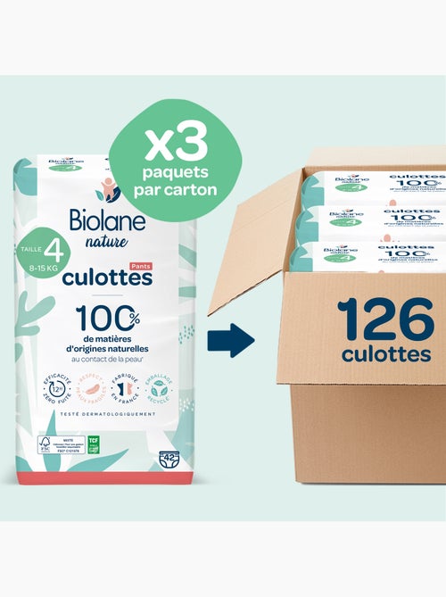 Pack 1 mois couches-culottes taille 4 (8 à 15 kg) - 126 couches biolane - Kiabi Pack 1 mois couches-culottes taille 4 (8 à 15 kg) - 126 couches biolane - Kiabi