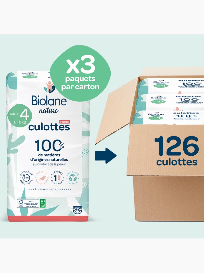 Pack 1 mois couches-culottes taille 4 (8 à 15 kg) - 126 couches biolane N/A - Kiabi