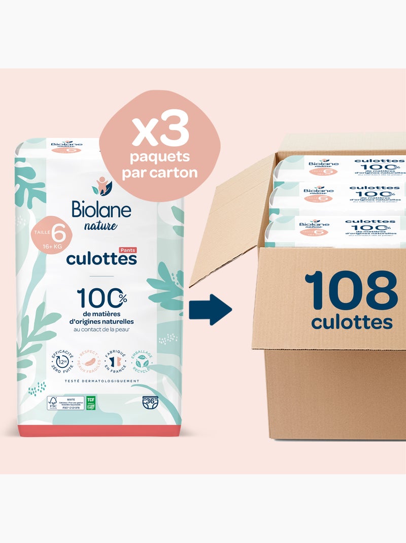 Pack 1 mois couches-culottes taille 6 (16+ kg) - 108 couches biolane N/A - Kiabi