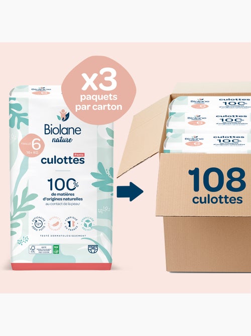 Pack 1 mois couches-culottes Taille 6 (16+ kg) - 108 couches - Kiabi Pack 1 mois couches-culottes Taille 6 (16+ kg) - 108 couches - Kiabi