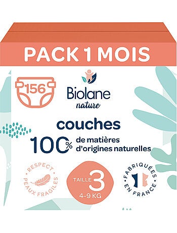 Pack 1 mois couches Taille 3 (4 à 9 kg) - 156 couches