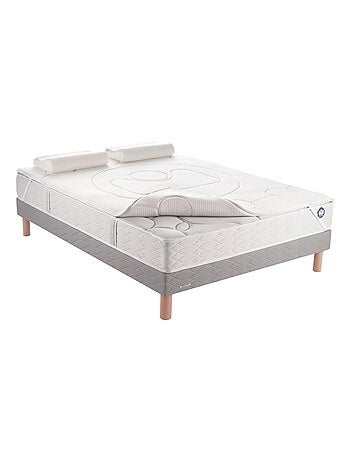 Pack 1 surmatelas mémoire de forme et 2 oreillers ergonomiques