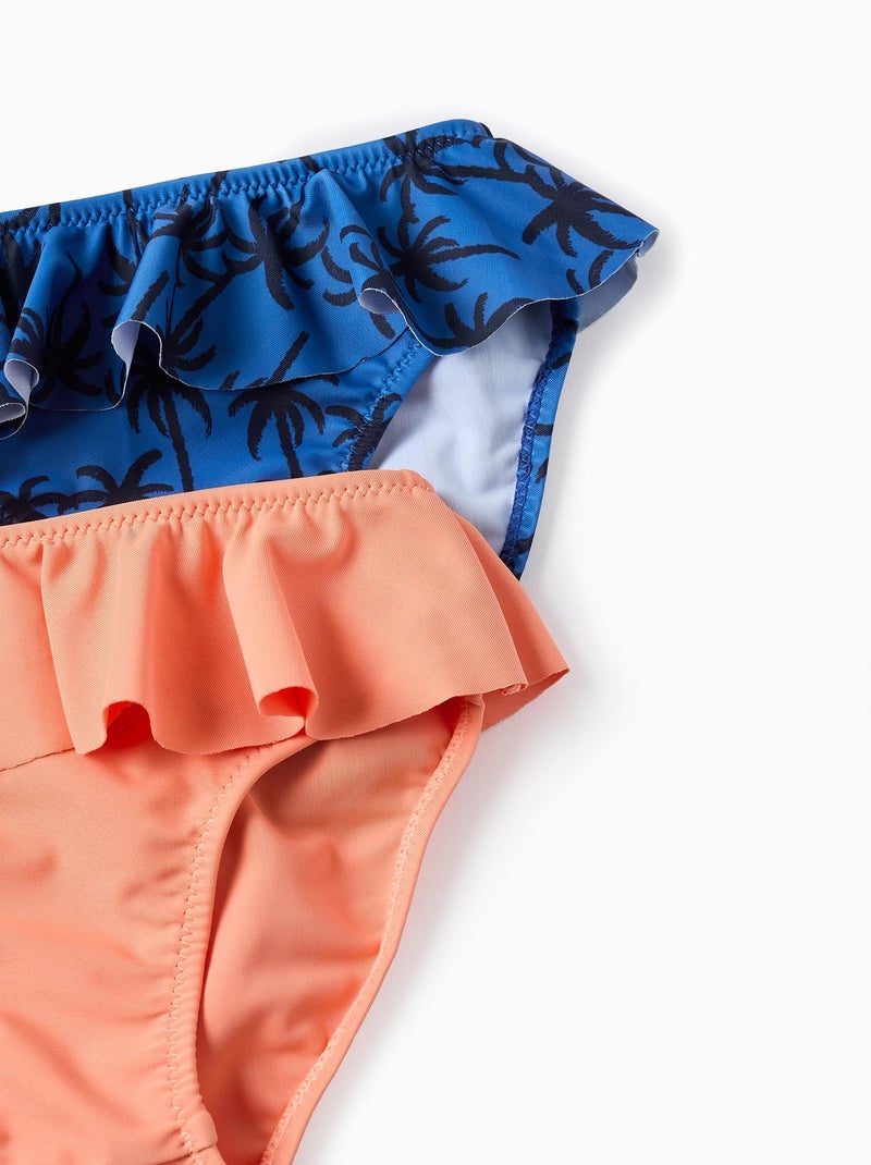 Pack 2 Bas de Bikini avec Volants Bleu - Kiabi