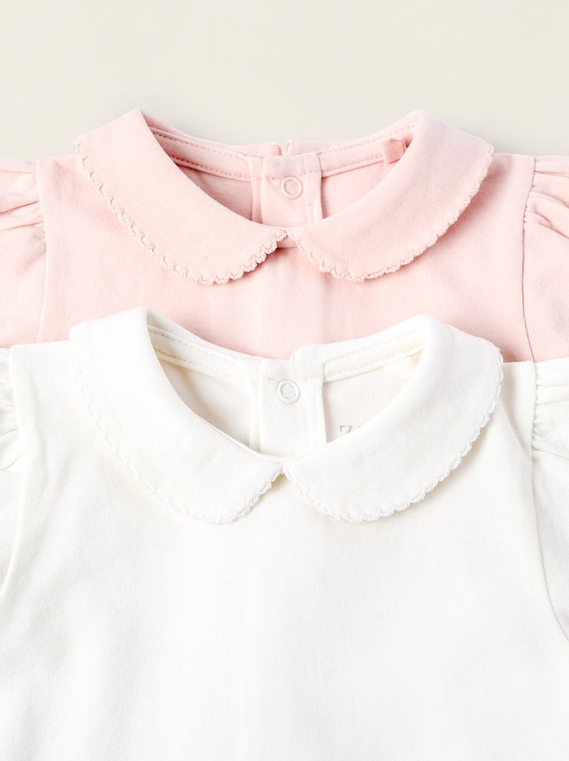 Pack 2 Bodies avec Col Claudine Rose clair - Kiabi