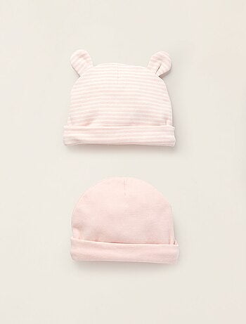 Pack 2 Bonnets Côtelés en Coton