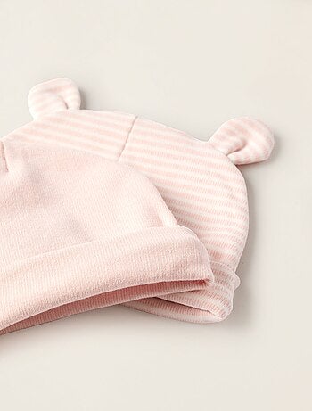 Pack 2 Bonnets Côtelés en Coton
