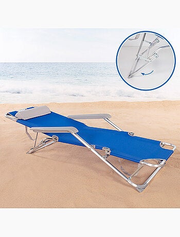 Pack 2 chaises longues pliantes 3 positions avec coussin aktive