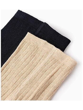 Pack 2 Collants Côtelé/Avec Noeud
