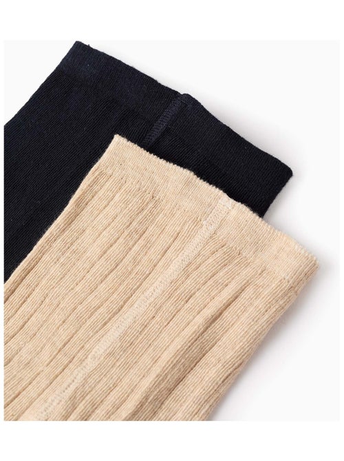 Pack 2 Collants Côtelé/Avec Noeud - Kiabi