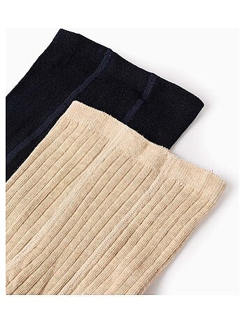 Pack 2 Collants Côtelé/Avec Noeud